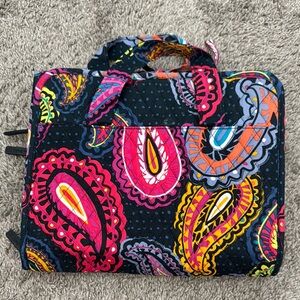 Vera Bradley Black and Pink Cosmetic Bag with Paisley Design
